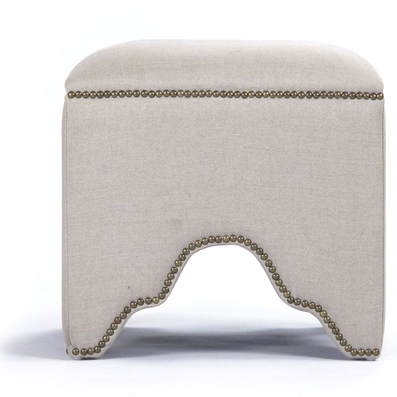 Willem Upholstered Vanity Stool, Ivory