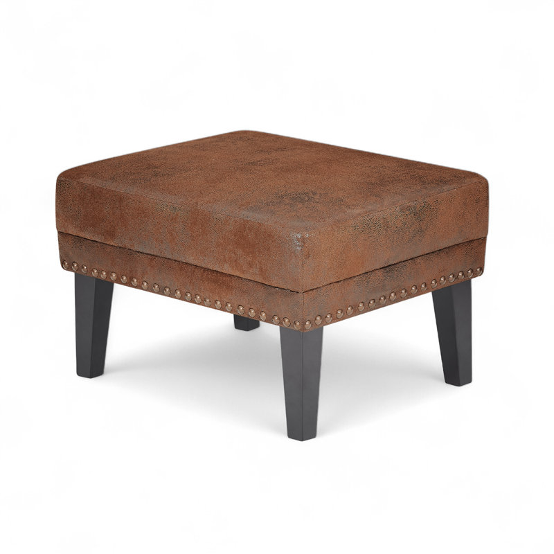 Reisterstown 24.6" Wide Faux Leather Standard Ottoman