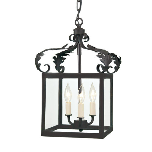 3 - Light Lantern Square Pendant, Matte black