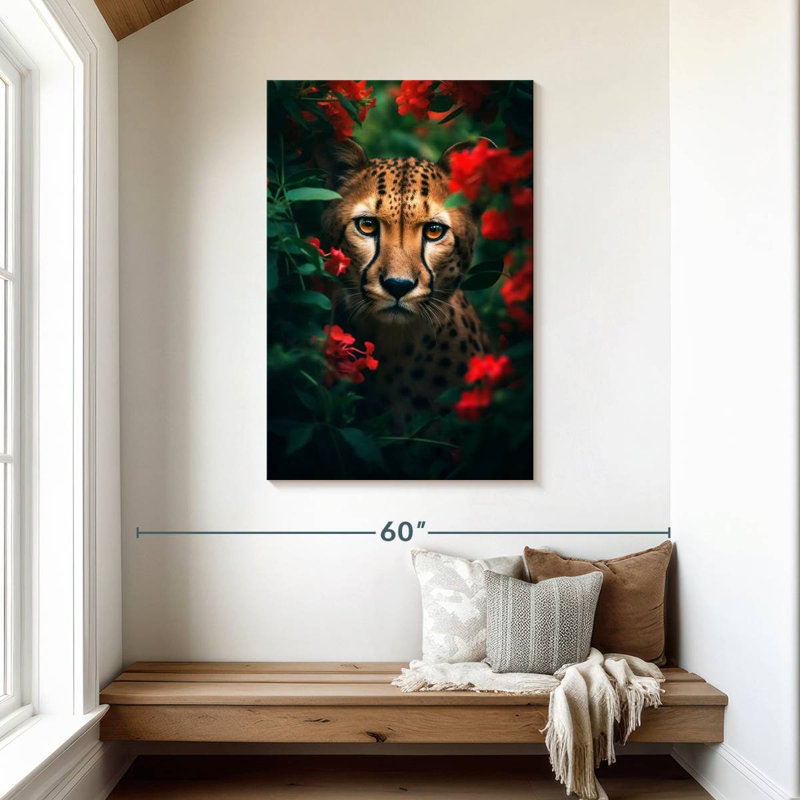 Brampt Cheetah Flowers I, 45" H x 30" W