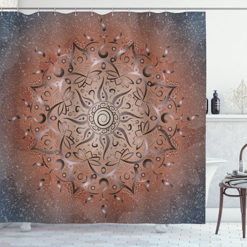 Shower Curtain with Hooks Included, 70" H x 69" W, Pale Caramel
