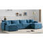 Ensemble de canapé modulaire en chenille de 136 po avec assise profonde et large, ensemble de coussins en forme de U avec coussins doubles-86971861