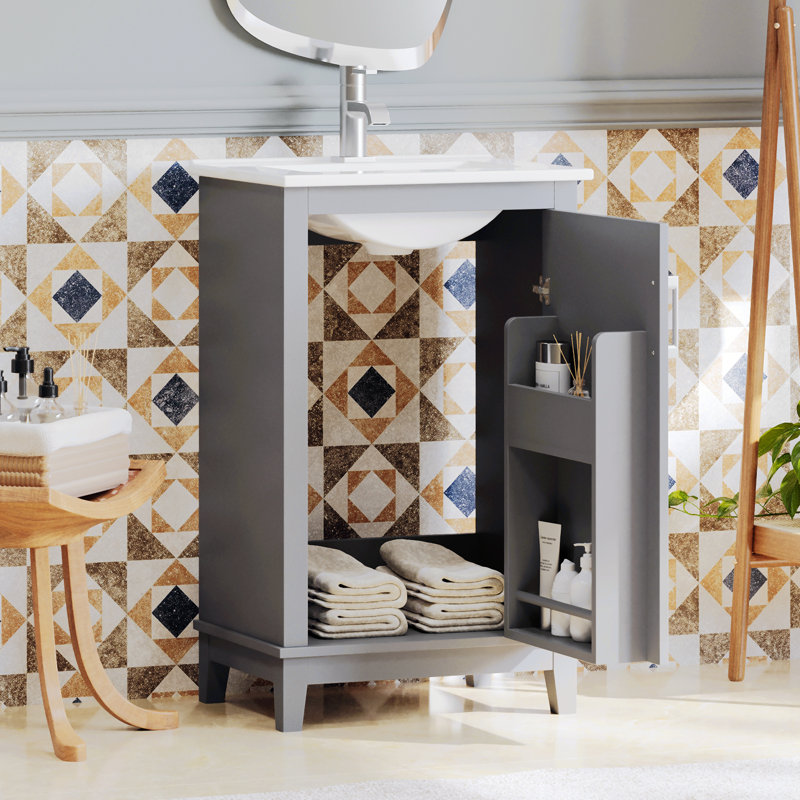 Rangement pour salle de bain Swayder, Gris