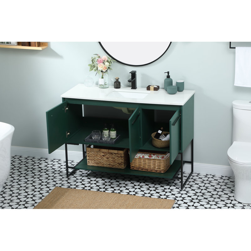 Ensemble de meuble-lavabo simple 48 po Rozell, Vert