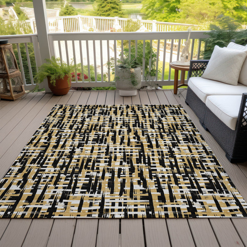 Tapis noir intérieur / extérieur Zarifa , 8' x 10'
