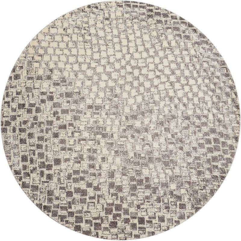 Baronets Viscose Abstract Indoor Rug, Round 8'