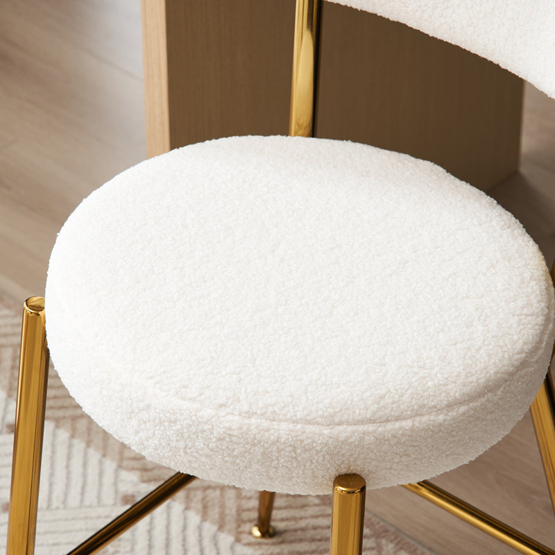 Tabouret de comptoir 25 po Rachell, Or, Blanc