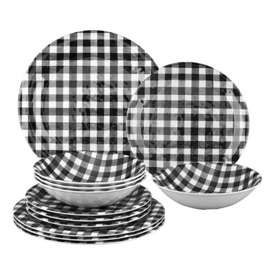 Jaquesha Melamine Dinnerware Set 12 Piece - Service for 4
