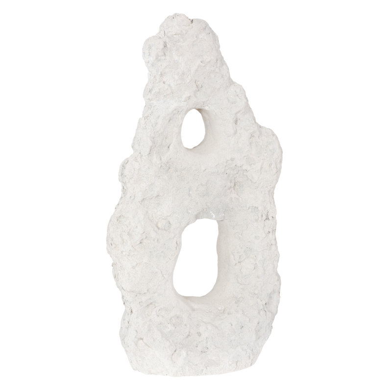 Cast Stone Table Top Sculpture, Double Hole