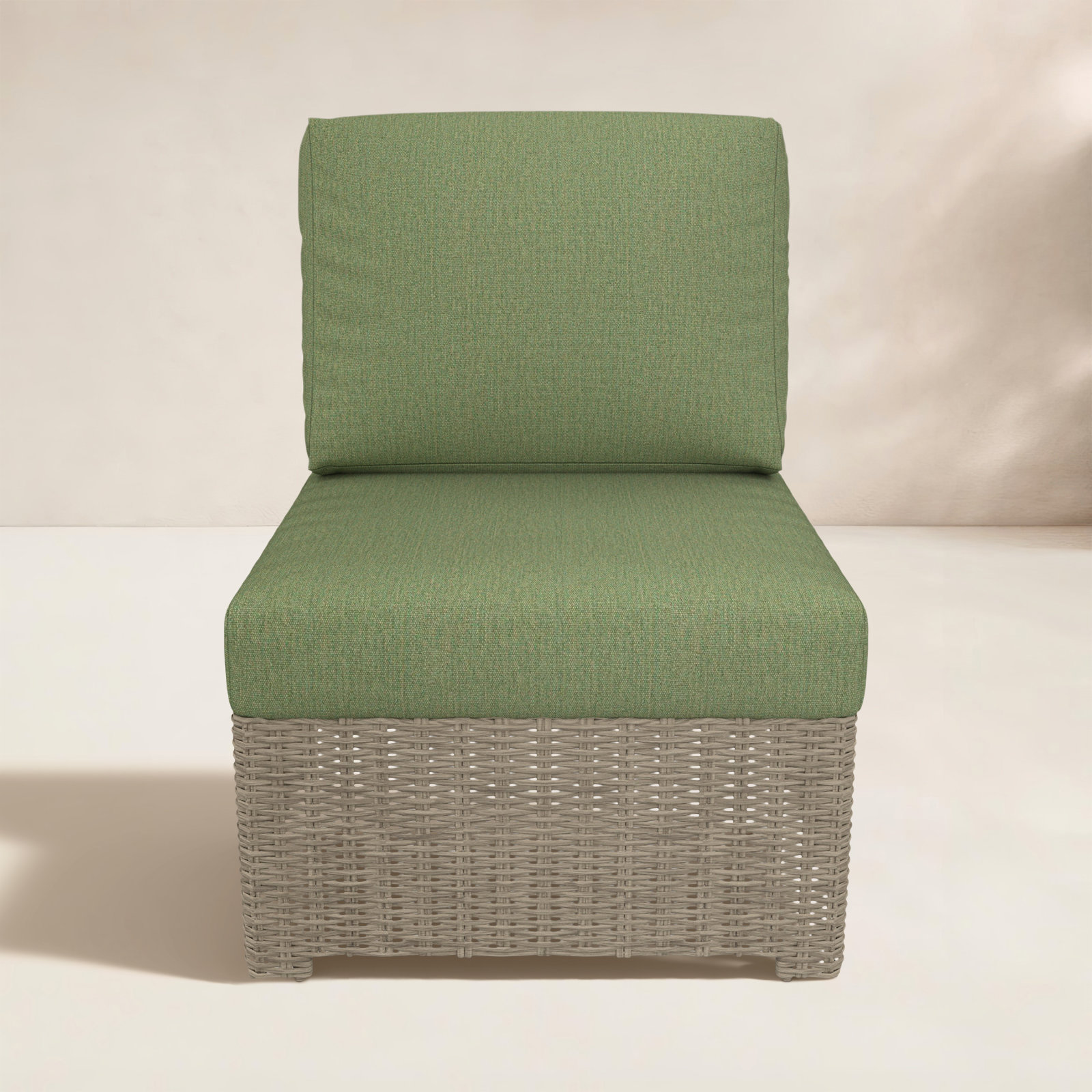Henri Armless Middle Chair, Canvas Fern