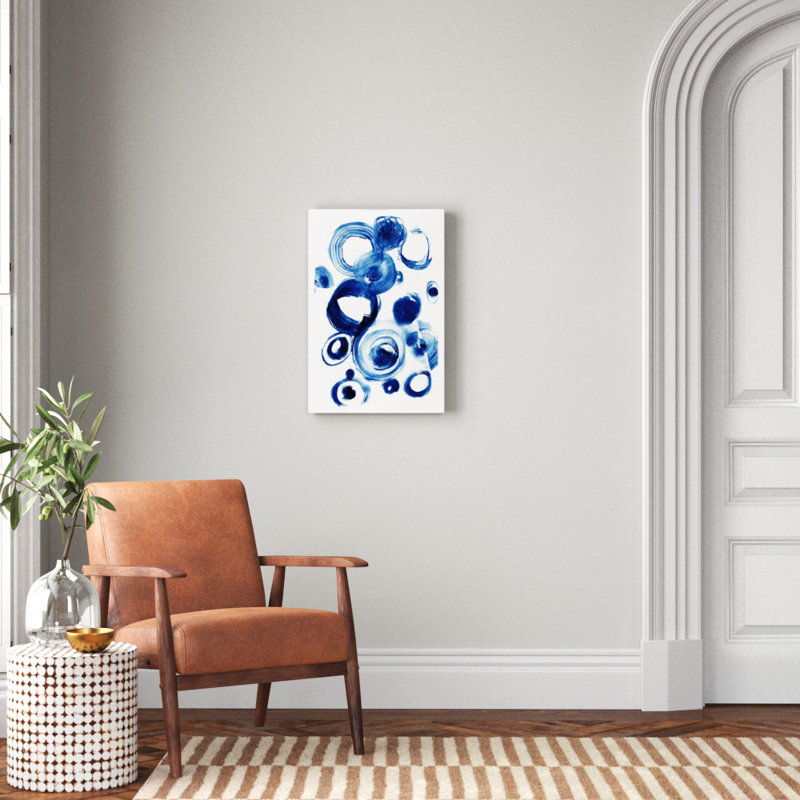 « blue circle study iv »-reproduction d’art sur toile, H 27 po x l 18 po x P 1,5 po, Toile tendue
