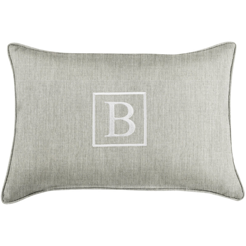 Housse et insert de coussin d'extérieur rectangulaire Kerrell, Gris granite, B