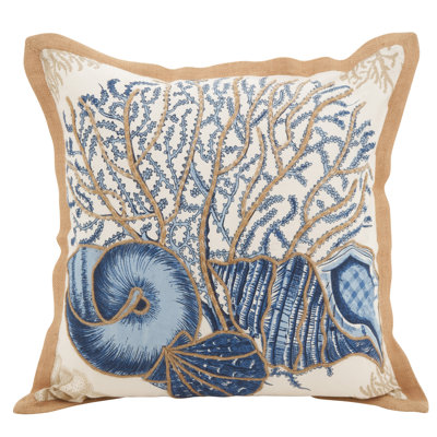 Neptunian Seashells Cotton Throw Pillow