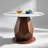 44.88"W Modern Engineered Stone Round Dining Table For 4-6 With Pedestal Base