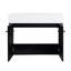 Armoire de salle de bain de 30 pouces avec lavabo en résine à rebords épais, capacité de rangement à double porte, charnières à fermeture en douceur, et trois supports séparés, meuble-lavabo de couleur châtaignier noir, espace, assorti
