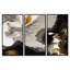 Vague de marbre doré et noir IV - ensemble de 3 peintures sur cadre flottant-784135033-784135037-770228124