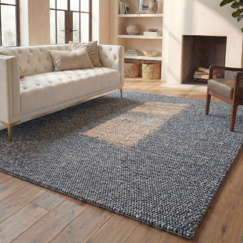 Elle Area Rug in Dark Gray, Square 8'