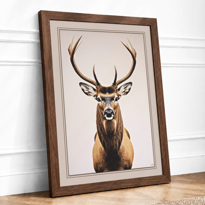 Noble Stag Rustic - Framed Print