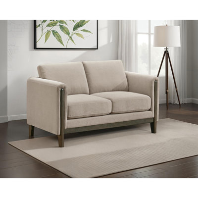 Upholstered Panel Arm Loveseat