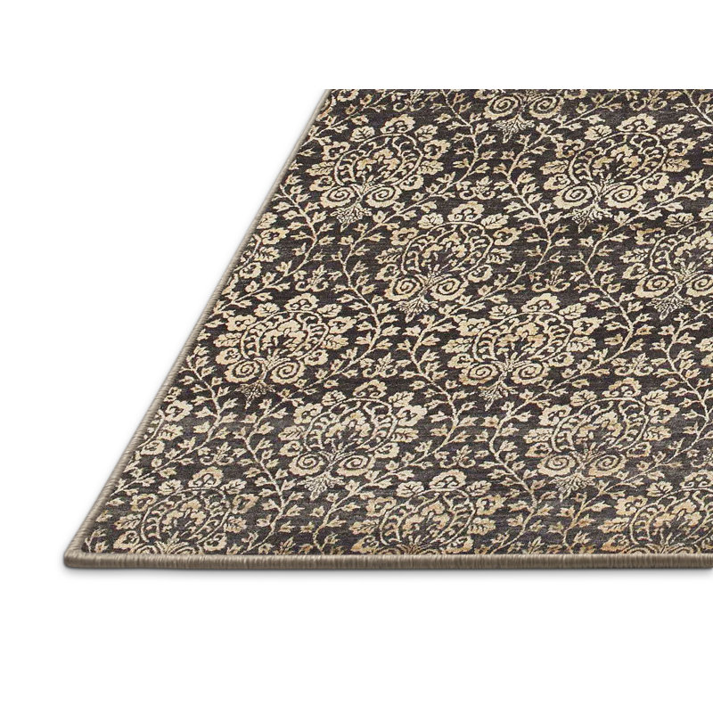 Tapis beige/noir contemporain, Rectangle 2 pi x 5 pi