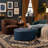 Denka Round Couch Ottoman - Oversized Giant Coffee Table & Foot Rest, 36”, Premium Faux Leather-1353707614
