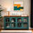 4-Door Cabinet In Dark , Tempered Glass Panels, With Wood Veneer, Ample Storage For Yogurt Elegant Cabinet, Color, , Versatile Home Use-1938883682