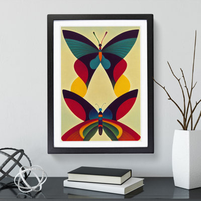 Butterflies in Abstract No.1 1 Piece Single Picture Frame Wall Art