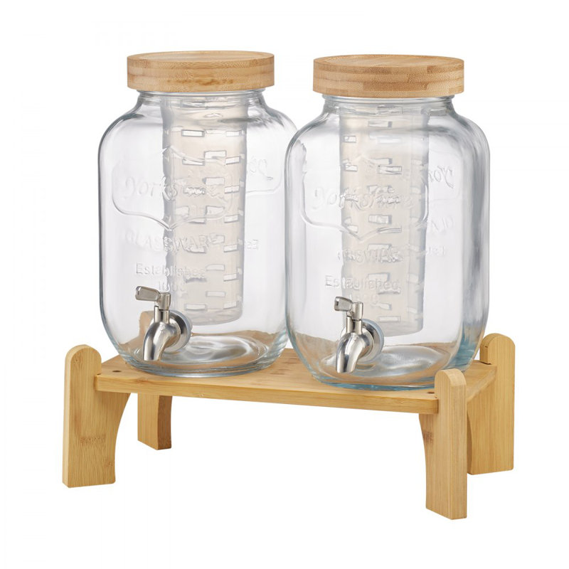 Drink Dispenser 1 Gal Beverage Dispenser for Parties Glass with Stand