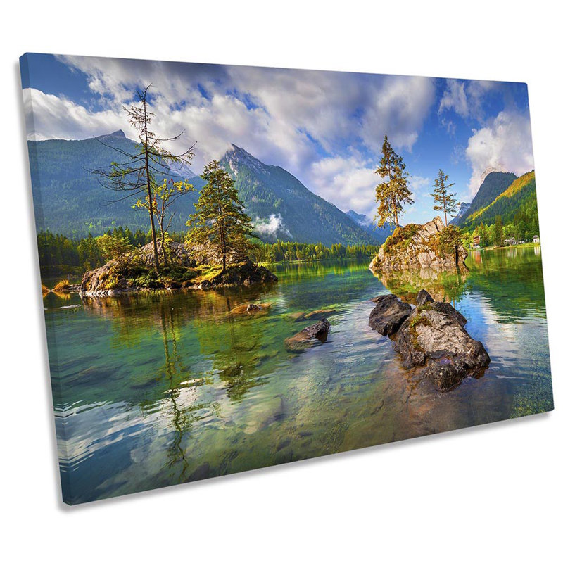 Austrian Alps Mountains Lake - Wrapped Canvas Print, 30.5cm H x 45.7cm W x 2cm D