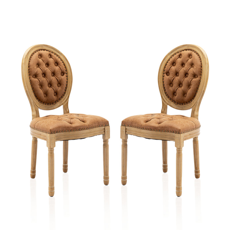 Upholstered Dining Side Chairs,Orange, Orange