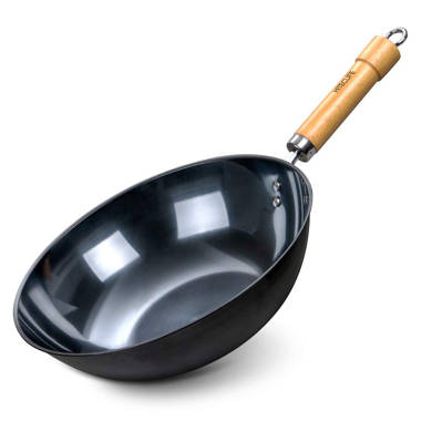 HITECLIFE Deep Frying Pan with Lid, 9.5 Inch Nonstick Induction Saute Pan,  Aluminum, Black 