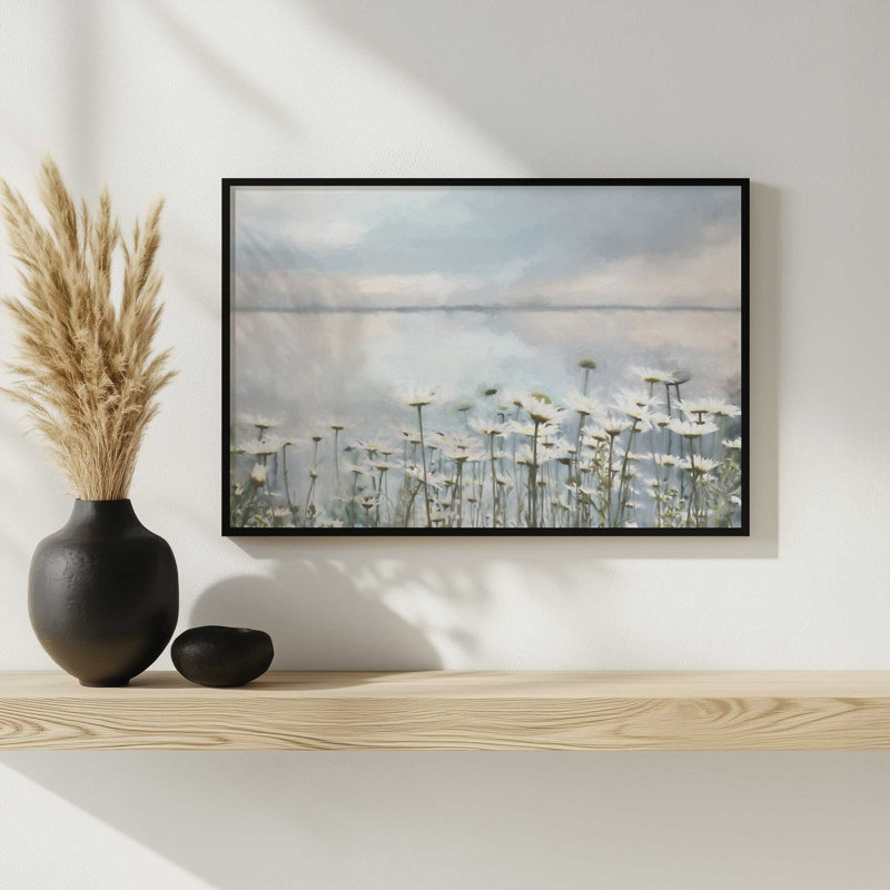 «Daisy Sunset» par Lori Deiter, reproduction d'art, Tanné, H 21,5 po x l 31,5 po, Impression encadrée