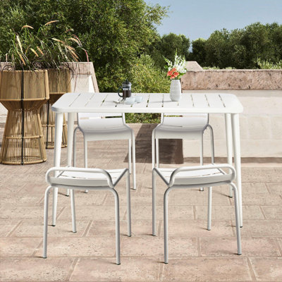 Divleen 4 - Person Patio Dining Set with Rectangular Table