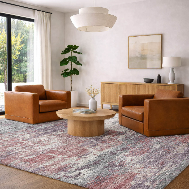 Tapis à poil long de qualité supérieure lavable à la machine ADS69, Rose, 9 pi x 12 pi
