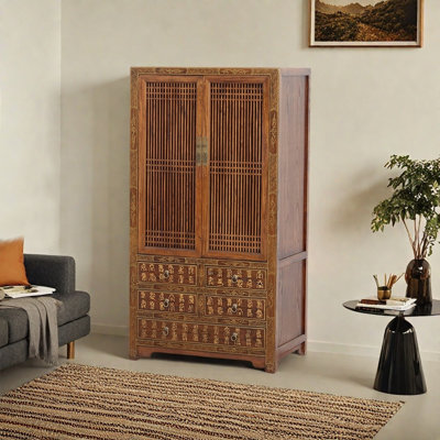 Nouvelle bibliothèque avec porte en treillis de style chinois