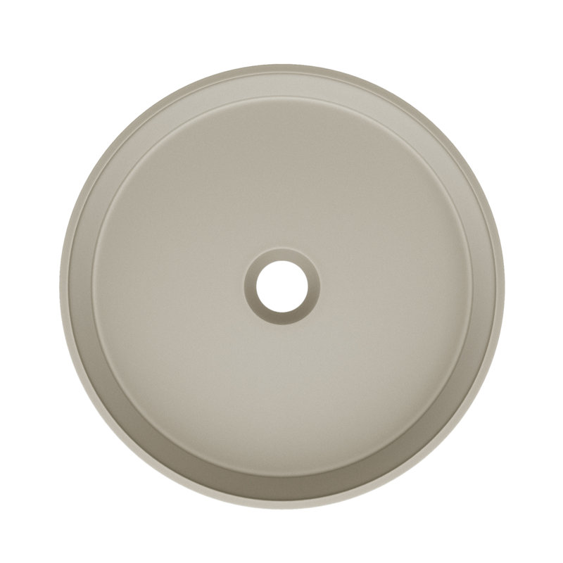 Lisse 14.5" Concrete Round Vessel Sink, Matte Taupe