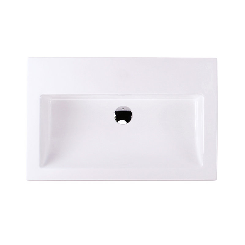 Aquagrande 28.12'' L Bathroom Sink, White, 0 Hole