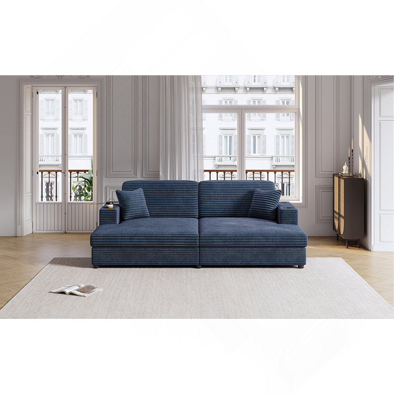 Canapé-lit 86,5 po, Bleu
