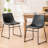 Anke Vegan Leather Dining Chairs, Black-1029606035