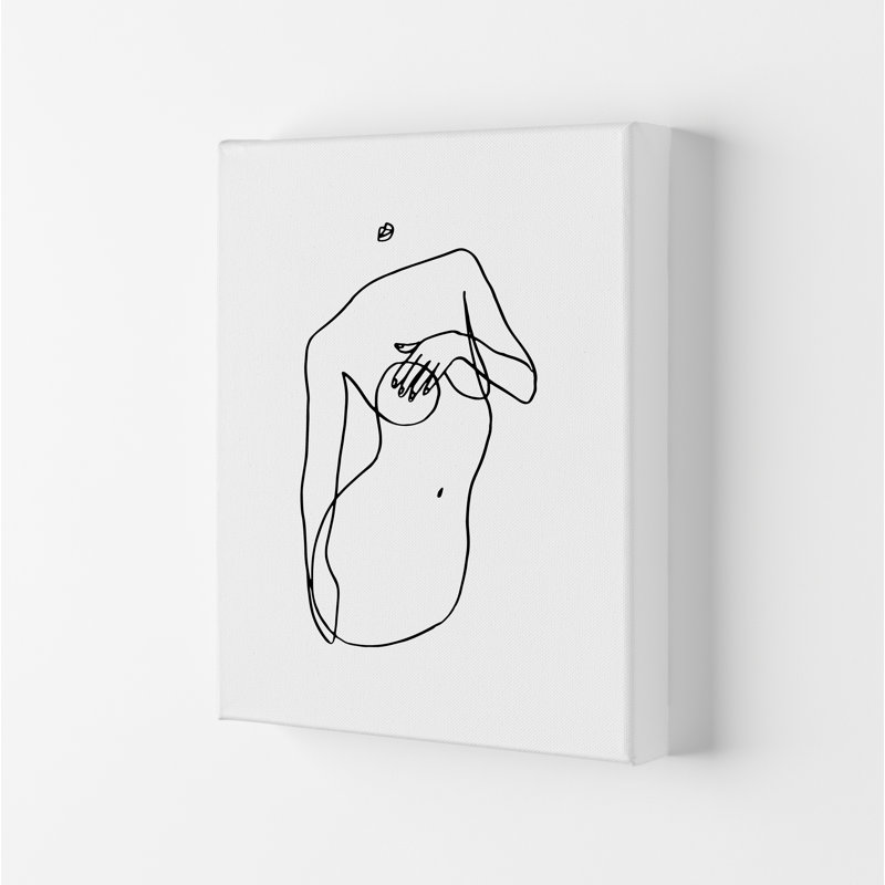 Covering Breasts With One Hand - Print, Wrapped Canvas, 42cm H x 29.7cm W x 4cm D