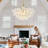 Modern 9-Light Swirled Glass Globe Chandelier, Gold Bubble Ball Pendant Light, Adjustable Chain, UL Listed, for Foyer, Dining Room, Living Room & Kitchen-469218537