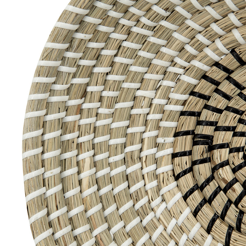 Paquet de 2 bols en ruppie maritime tissés, plateaux naturels tissés à la main pour la décoration et l'organisation de la maison