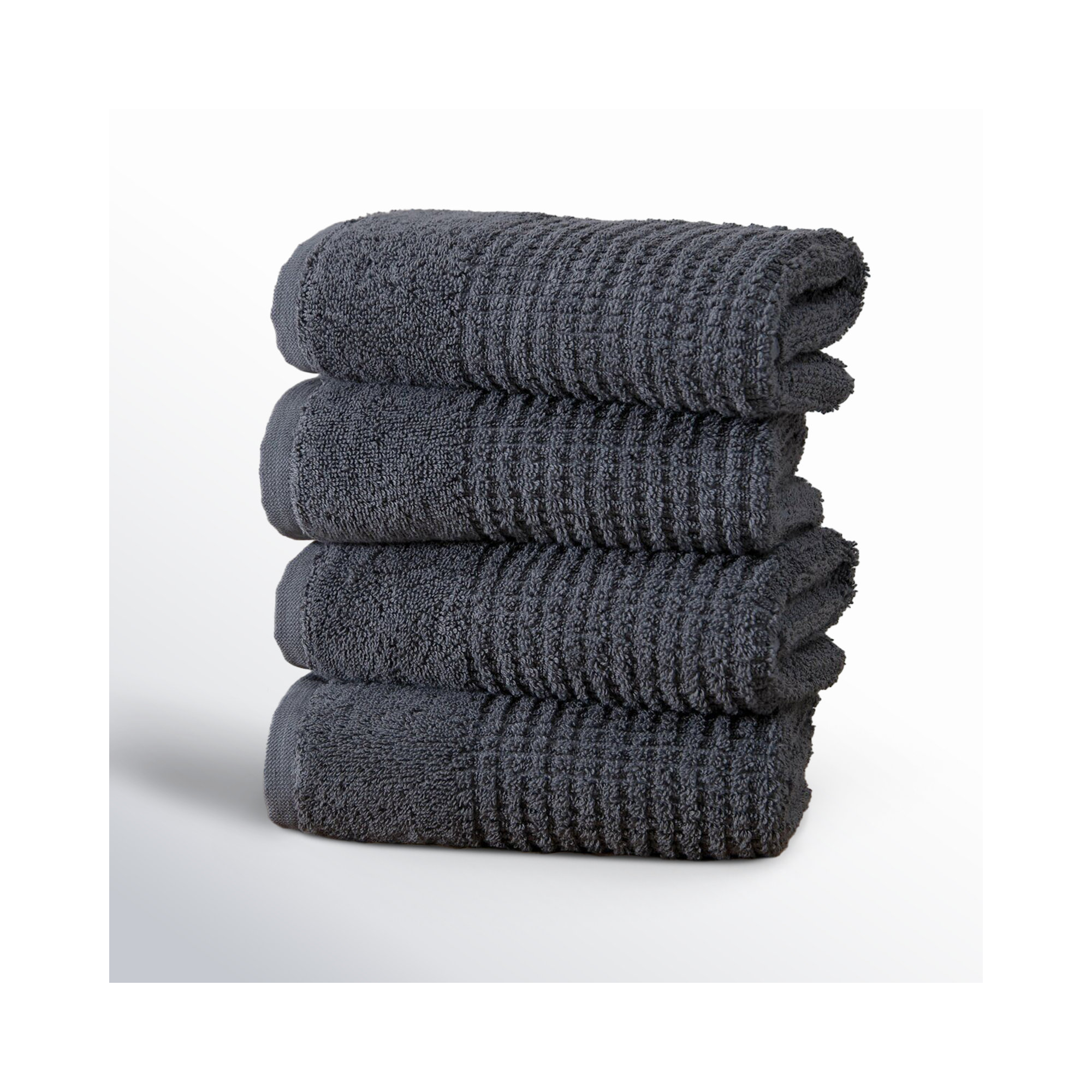 Earline Turkish Cotton Hand Towel Set, Gray