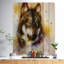 « brown loup illustration », peinture en brun/jaune-21972169-35122302