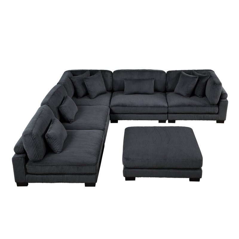 Canapé modulaire avec repose-pieds 6 pièces Traverse