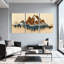 «Landscape & Nature Mountain Range Forest Reflection», ensemble de 3 impressions sur toile-1872741009