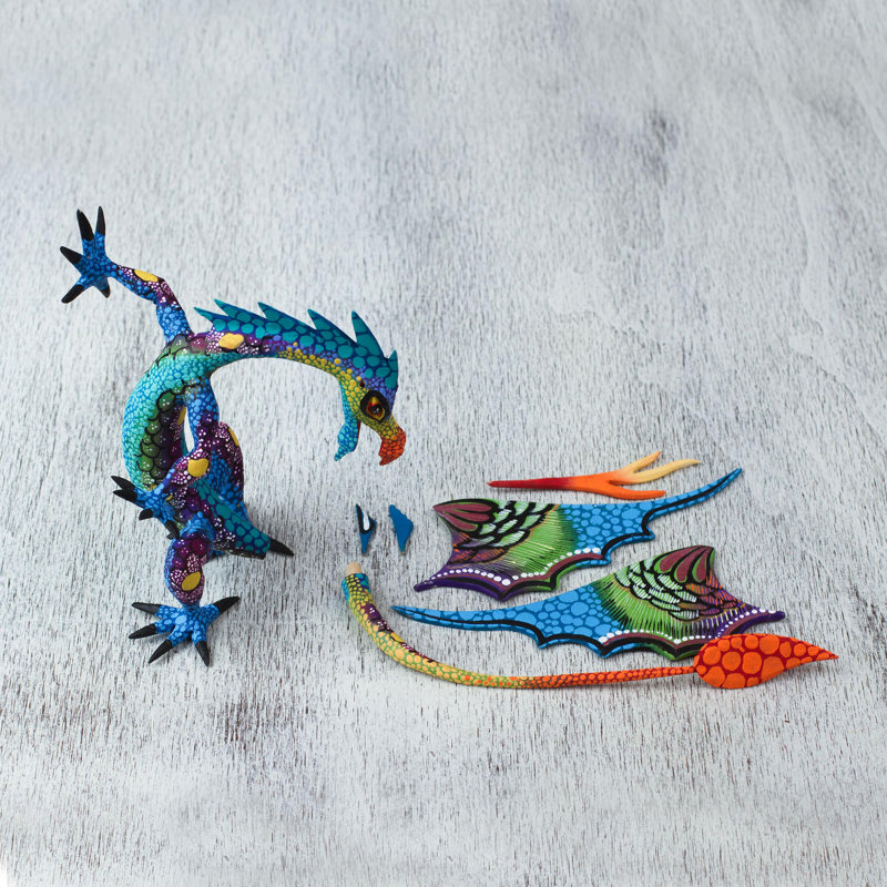 Mexican Dragon Alebrije Copal Wood Sculpture