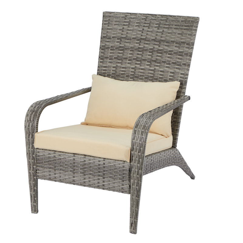 Wicker Outdoor Adirondack Chair, Gray