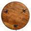 Table basse ronde en bois de manguier avec plateau Zenaide, brun noyer foncé, pieds fer noir