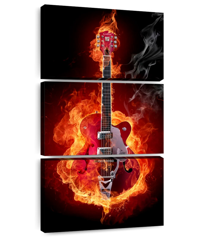 Guitare Fiery, H 27 po x l 12 po